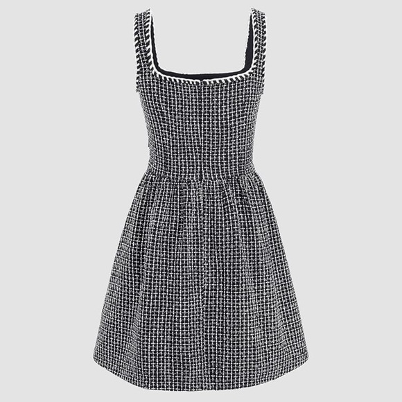 Cider Dresses & Skirts - CIDER Tweed U-Neckline Solid Mini Dress